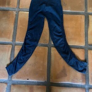 Navy Blue Ribbed Leggings
